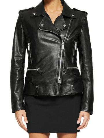 Dondup Chiodo biker in pelle