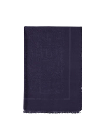 Elisabetta Franchi Pashmina rettangolare con lettering 200 x 70 cm