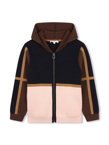 Chloè Kids Felpa colorblock con zip