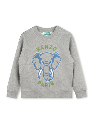 Kenzo Kids Felpa con elefante ricamato