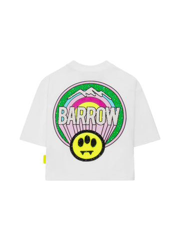 Barrow Kids T-shirt crop con stampa