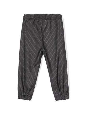 MSGM Kids Pantalone jogger gessato