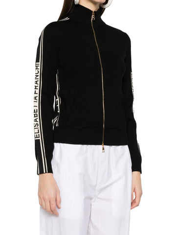 Elisabetta Franchi Cardigan con zip e bande laterali