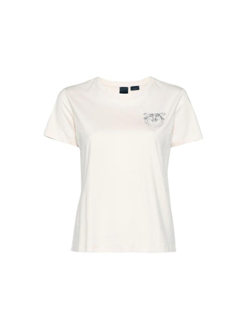 Pinko T-shirt con logo in strass Nambrone