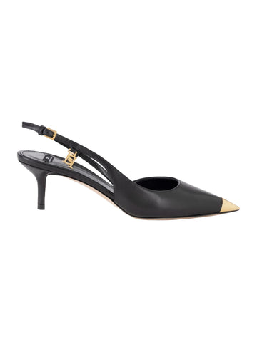 Elisabetta Franchi Slingback con puntalino in metallo oro