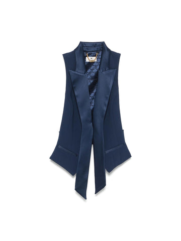 Elisabetta Franchi Gilet con revers in raso