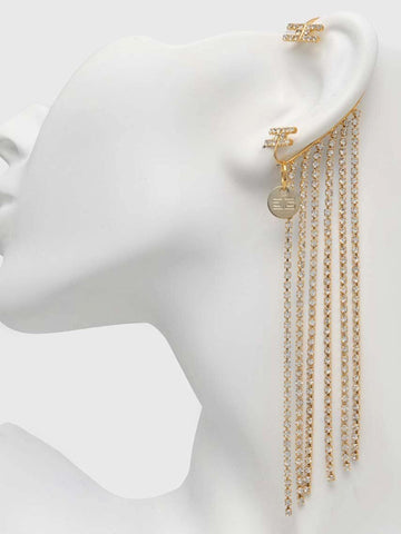 Elisabetta Franchi Orecchini earcuff con pendenti