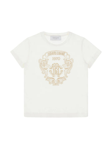 Roberto Cavalli Junior T-shirt con logo ricamato