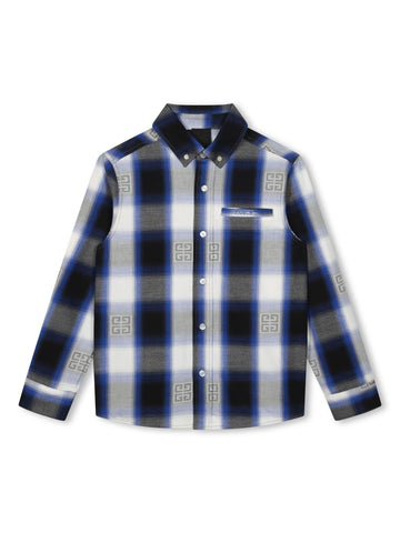 Givenchy Kids Camicia a quadri con logo