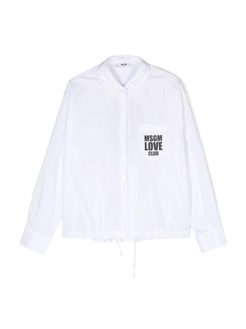 MSGM Kids Camicia con logo stampato