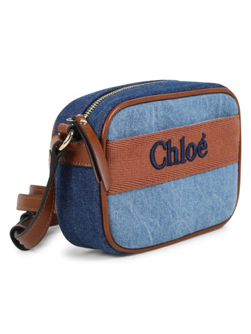 Chloè Kids Borsa in denim e pelle