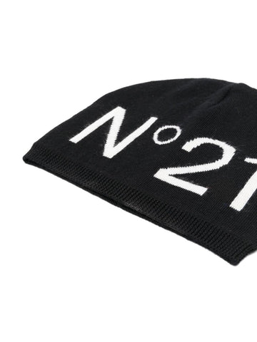 N°21 Kids Cappello in lana con logo