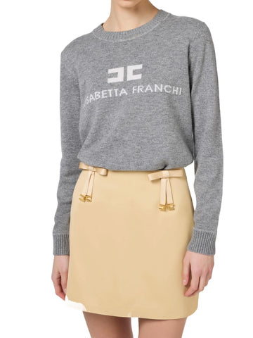 Elisabetta Franchi Maglia in misto cashmere con logo