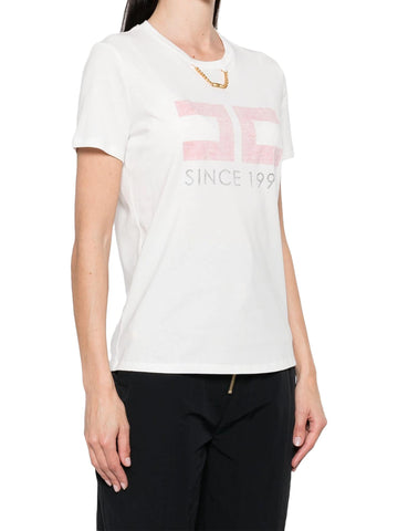 Elisabetta Franchi T-shirt con logo e catenina