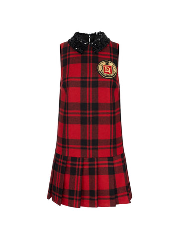 Elisabetta Franchi Abito tartan con patch