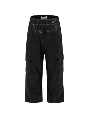 MSGM Kids Pantalone cargo in ecopelle