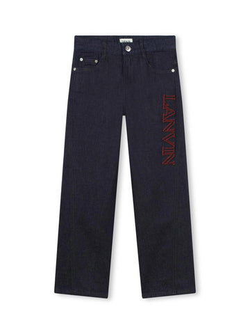 Lanvin Kids Jeans in denim grezzo