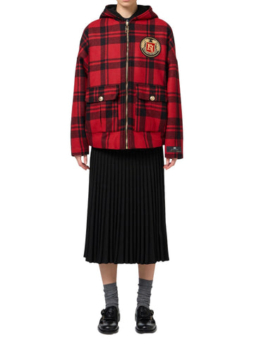 Elisabetta Franchi Bomber tartan con patch