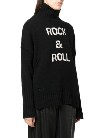 Zadig & Voltaire Maglione a dolcevita con stampa Rock & Roll Alma