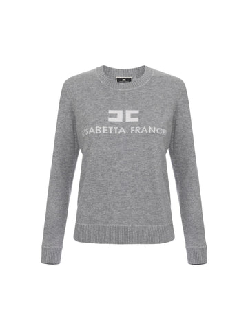 Elisabetta Franchi Maglia in misto cashmere con logo