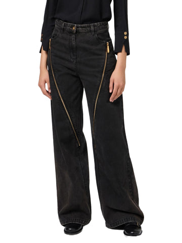 Elisabetta Franchi Jeans a palazzo con zip