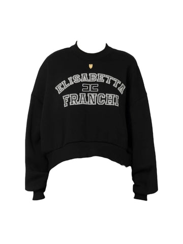 Elisabetta Franchi Felpa crop con logo college