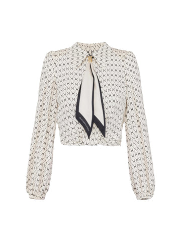 Elisabetta Franchi Camicia crop con foulard