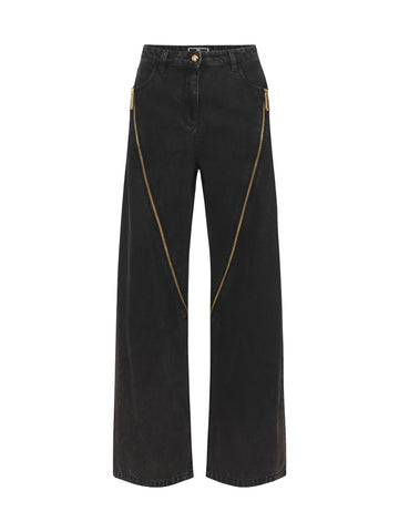 Elisabetta Franchi Jeans a palazzo con zip