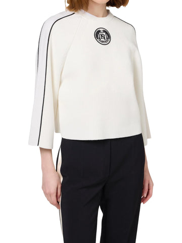 Elisabetta Franchi Maglia crop con logo ricamato