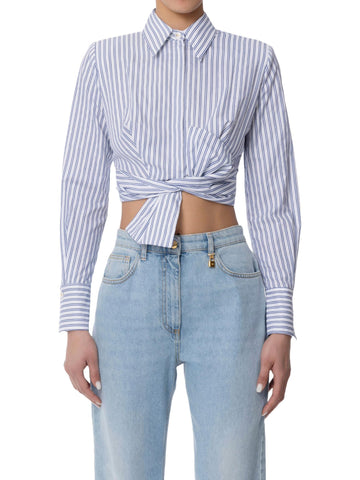 Elisabetta Franchi Camicia a righe annodata