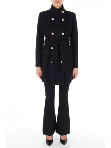 CALVIN KLEIN JEANS - Cappotto donna oversize doppiopetto - nero