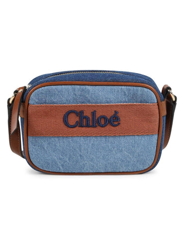 Chloè Kids Borsa in denim e pelle