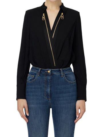 Elisabetta Franchi Camicia a body con zip oro