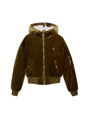 Juicy Couture Bomber con cappuccio in sherpa