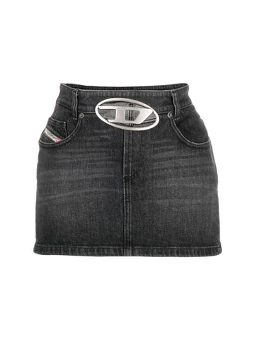 Diesel Gonna in denim a vita bassa De-Ron-S2