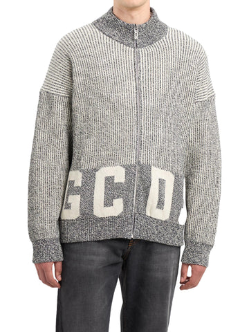 GCDS Cardigan con zip e logo