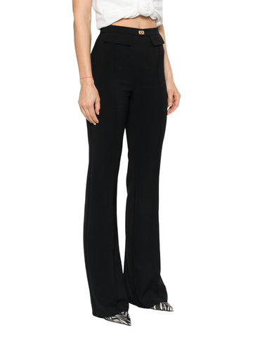 Elisabetta Franchi Pantalone wide con placca logo