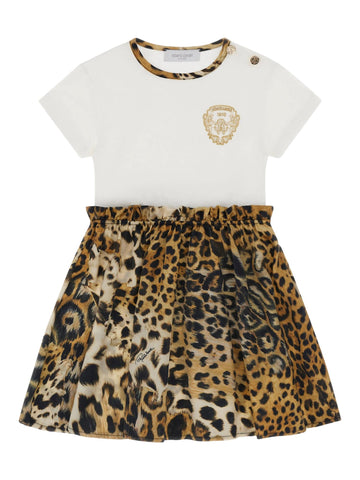 Roberto Cavalli Junior Abito con gonna animalier