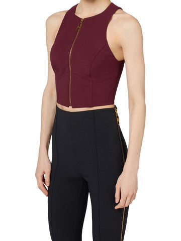 Elisabetta Franchi Top crop in doppio crepe