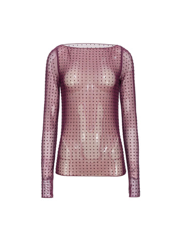 Pinko Maglia in tulle con strass Rouen