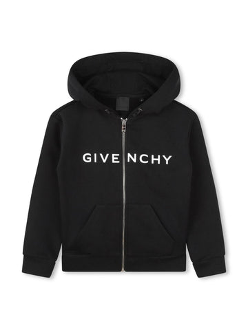 Givenchy Kids Felpa logata con zip e cappuccio