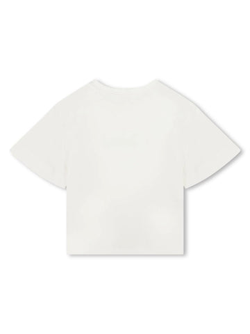 Chloè Kids T-shirt con logo in denim