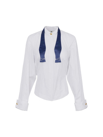 Elisabetta Franchi Camicia rigata con cravattino