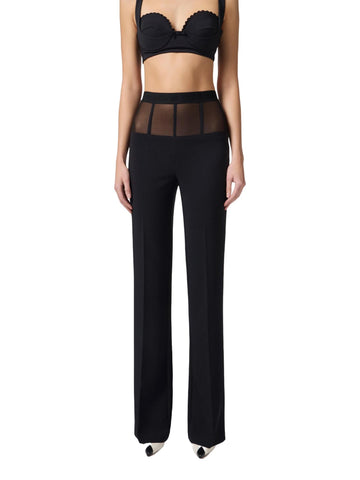 Elisabetta Franchi Pantalone con baschina in tulle