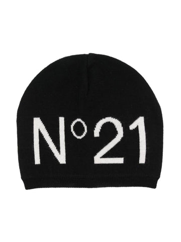 N°21 Kids Cappello in lana con logo