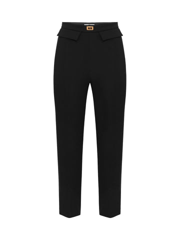 Elisabetta Franchi Pantalone slim con placca logo