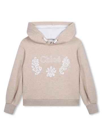 Chloè Kids Felpa con logo ricamato