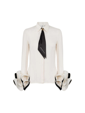 Elisabetta Franchi Camicia con ruches e foulard