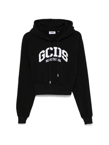 GCDS Felpa crop con logo ricamato