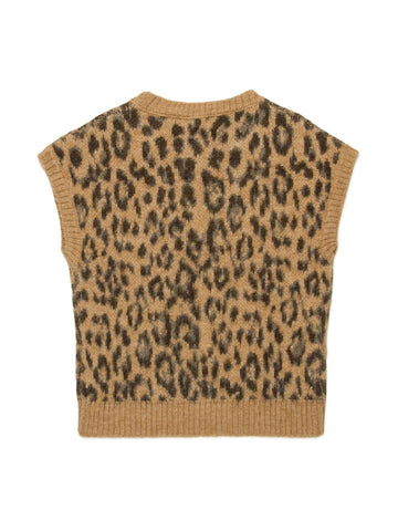 N°21 Kids Gilet animalier in maglia